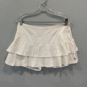 EUC LIJA Tennis Pickleball Skirt Skort White - Layered - Large